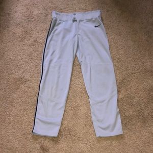 Nike Baseball Pants Grey with Black Stripes, Boys Large